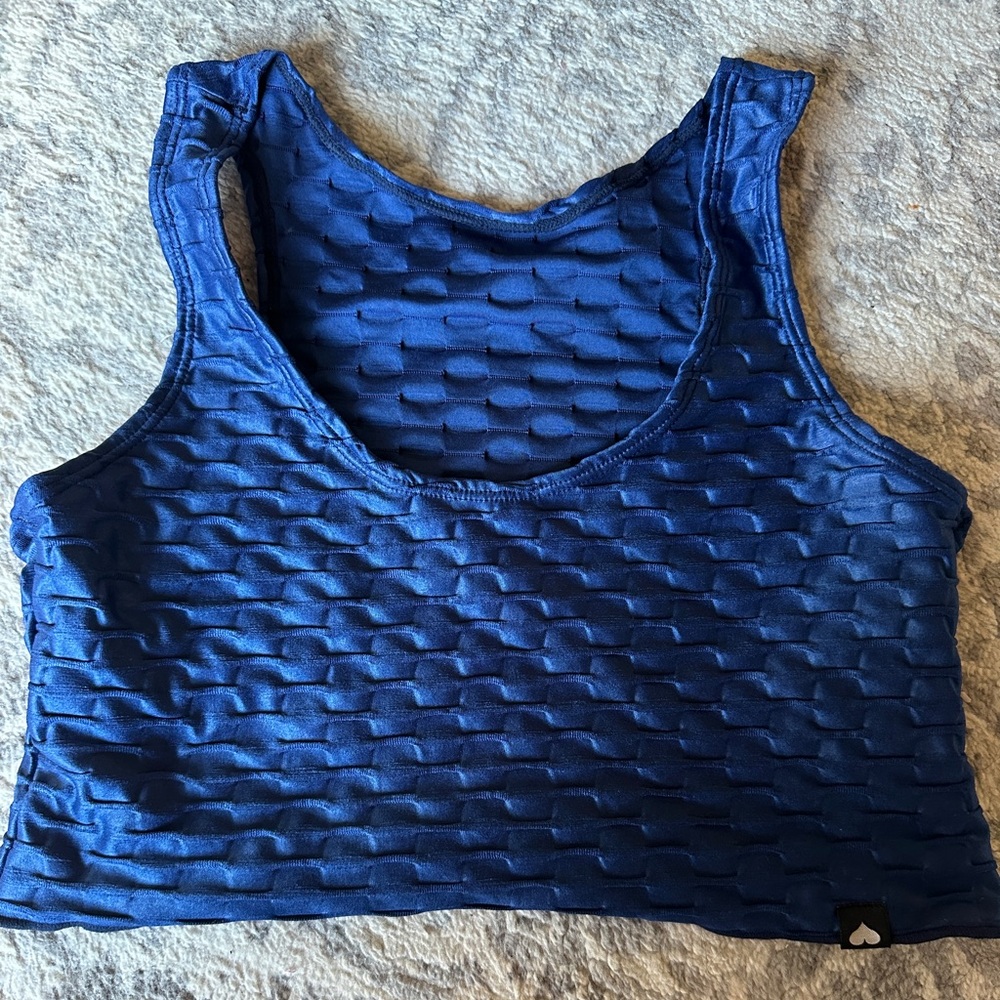 Booty by brabants CHROME CROPPED TANK Navy
